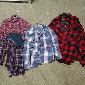 Lot of 6 Flannel Shirts